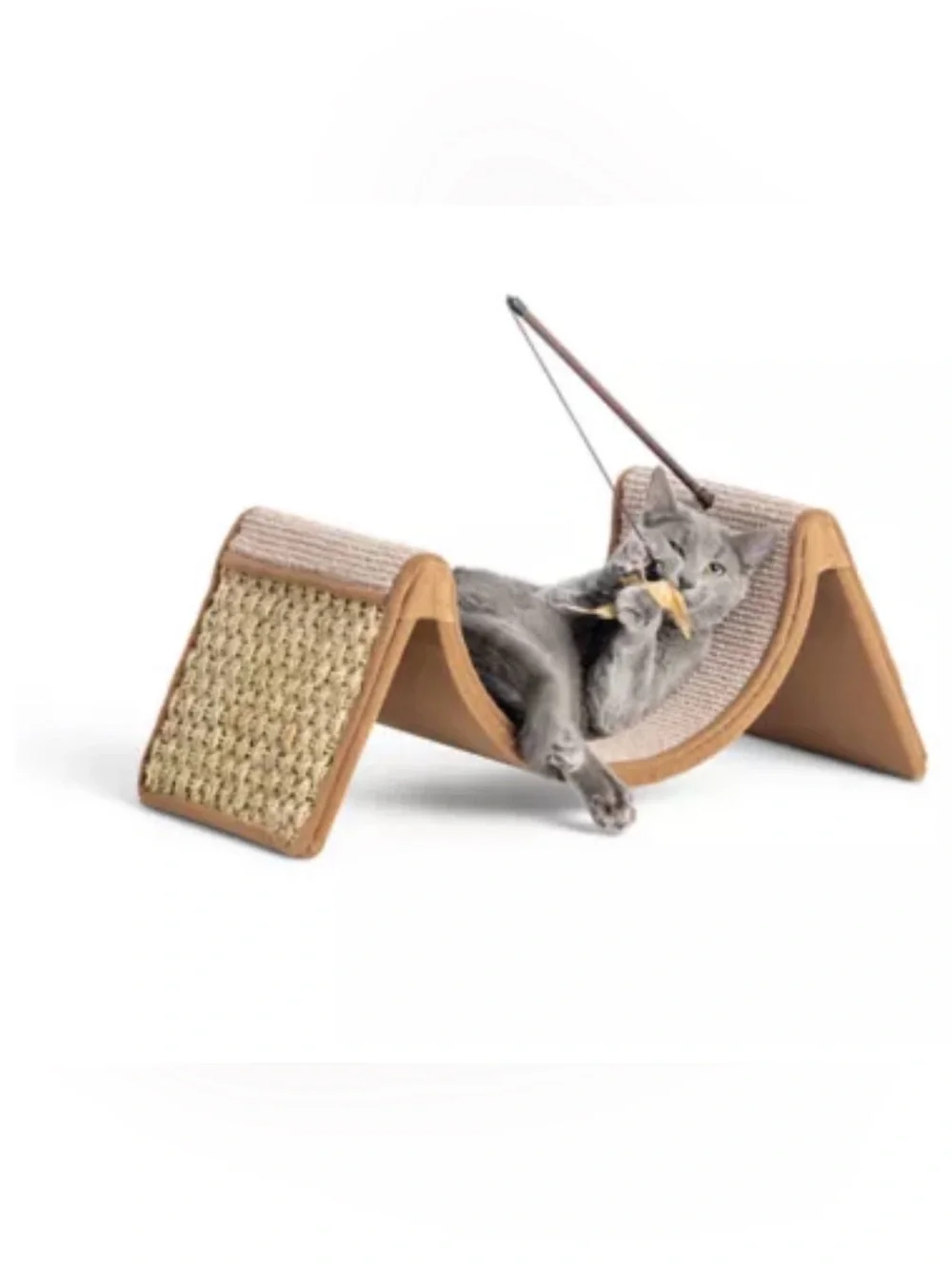 Whisker City Scratch & Cradle - Catnip Cat Scratcher Woven Seagrass 22.5x11x9.25